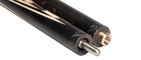 Кий ручной работы Пегас, запил Бетмен, 22 запила с гравировкой, двухсоставной (черный граб, граб)